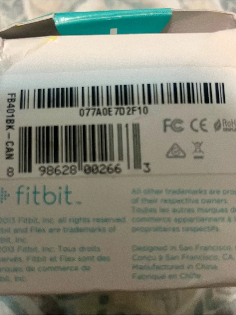 fitbit Teal and White Branded Packaging